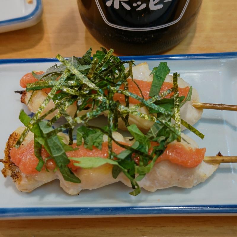 ササミ明太(もつ焼き串焼き 肉の佐藤 横浜西口店)