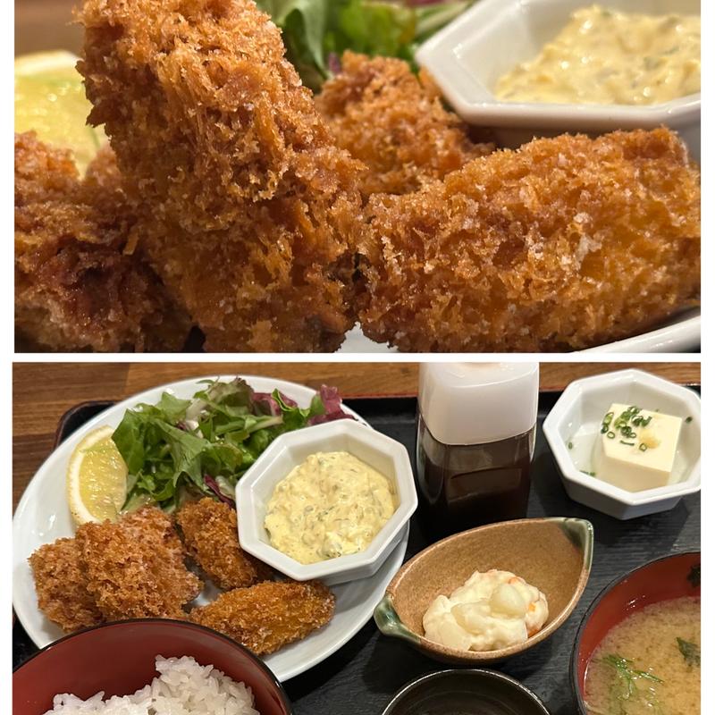 カキフライ定食(海ぶね 大和店)