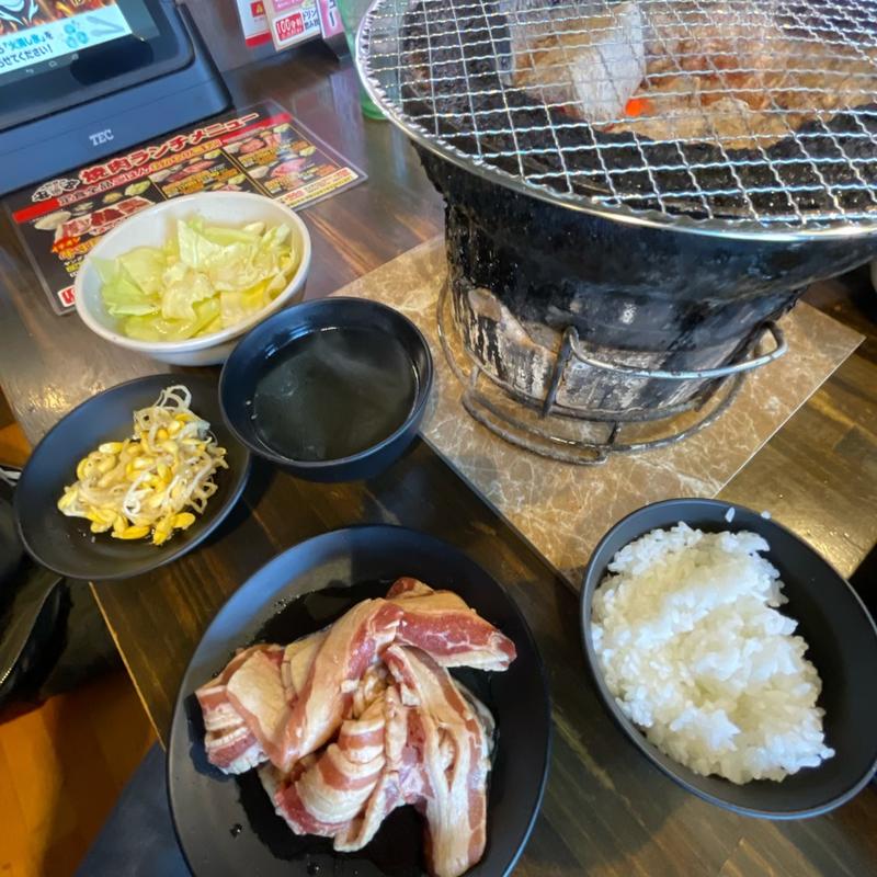 カルビ定食150g(七輪焼肉 安安 港北センター北店)