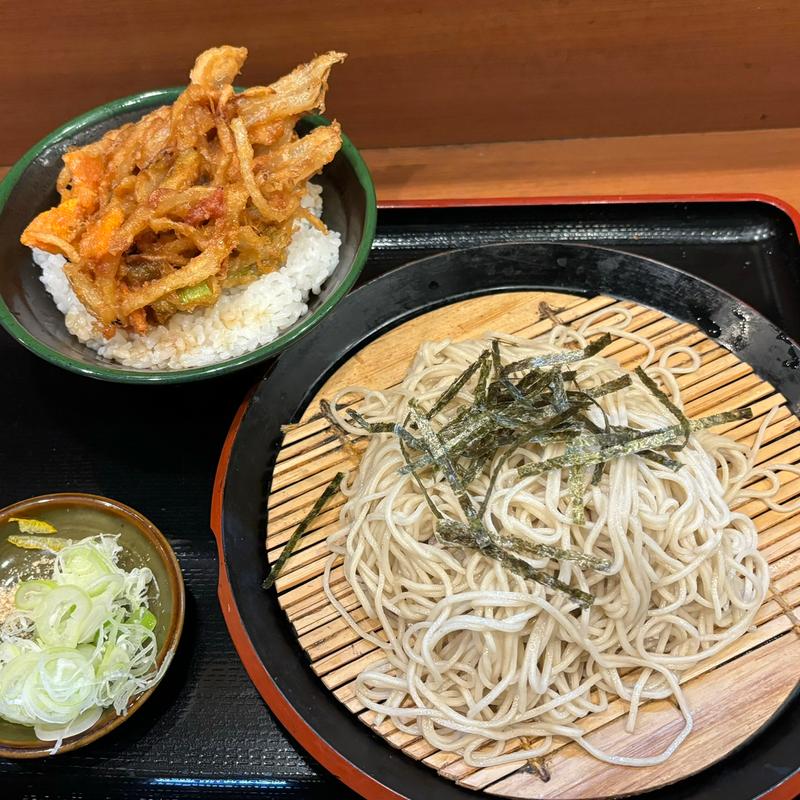 ざる定食（天丼）(そば うどん 元長)