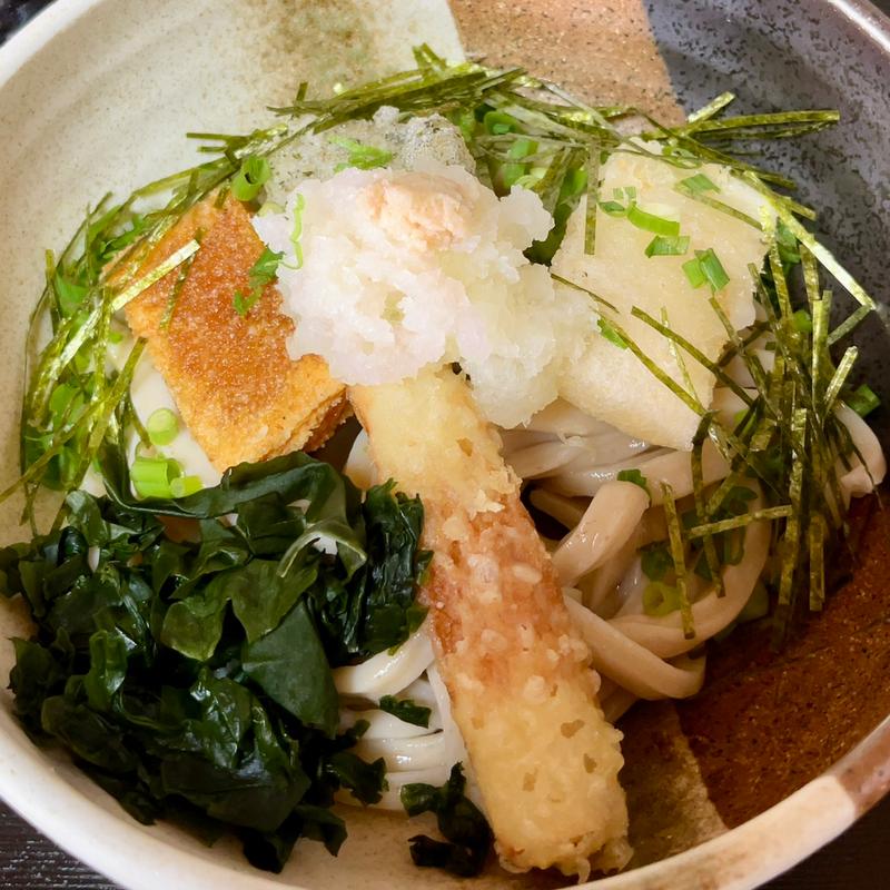 揚げ餅入りぶっかけうどん・冷(田舎 うどん てつ)