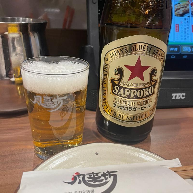 サッポロラガー(赤星) 中瓶(風来坊 津新町店)