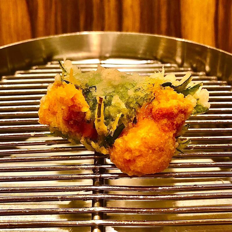 生うに大葉巻き 追加(てんぷら 下村)