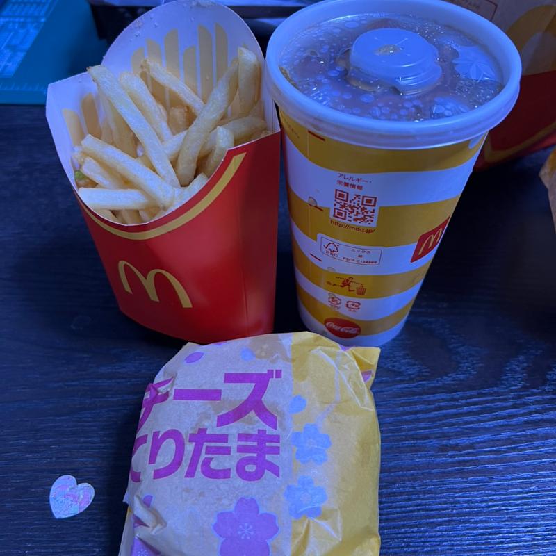 チーズてりたまセット　ポテトL コーラL(マクドナルド エキア谷塚店)