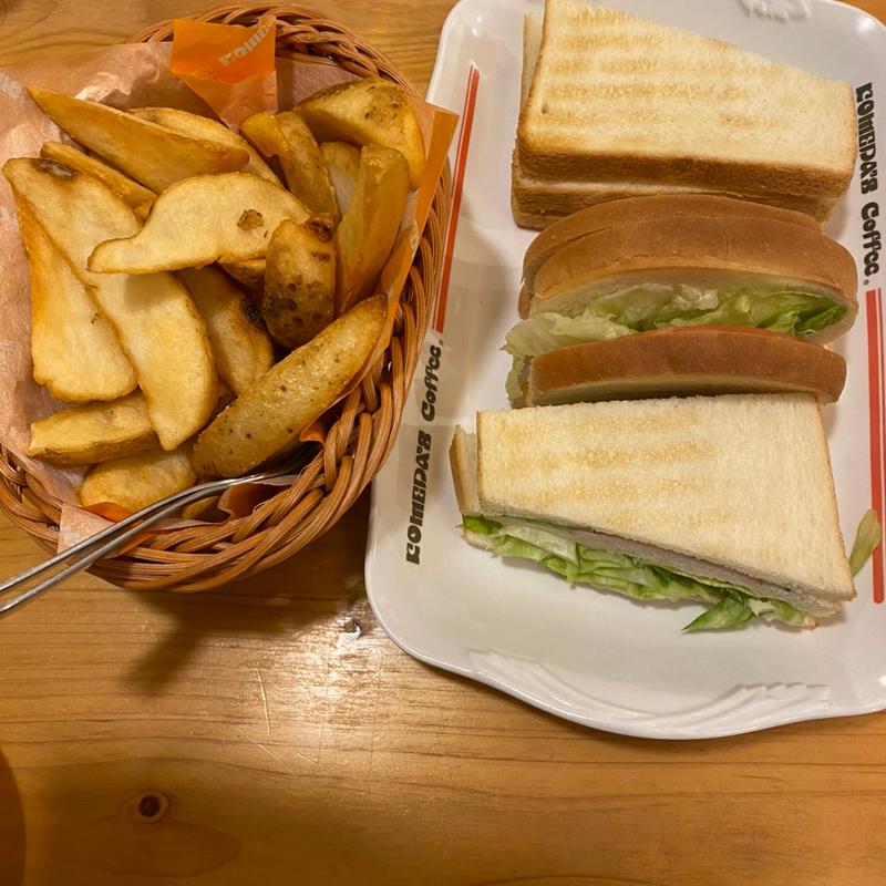 ハムサンドトーストとポスト(コメダ珈琲 狭山池店)