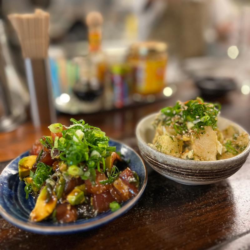 マグロとアボカドの青唐辛子漬け(かすがい三宿)