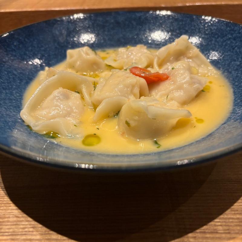 ハタのラビオリ　ハーブ香る白ワインバターソース(tsugumi)