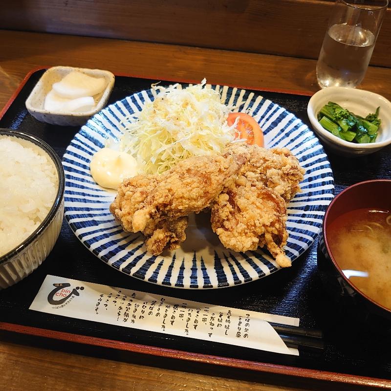 鶏もも肉の唐揚げ定食＋大盛り(備長 西大通り店)