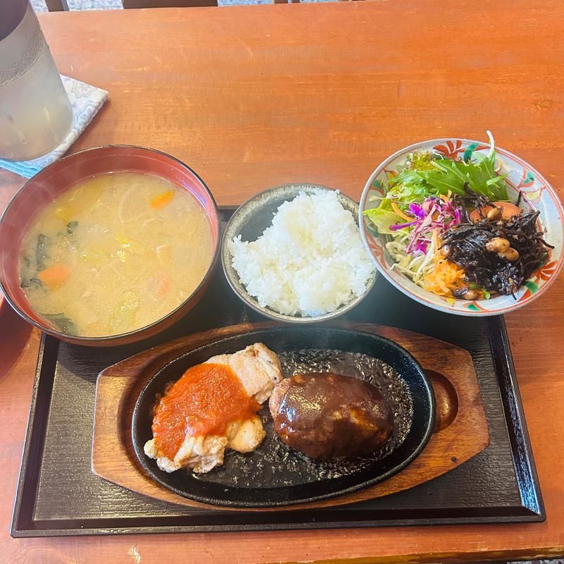 グリルドチキン&ハンバーグ 定食セット(里 （さと）)