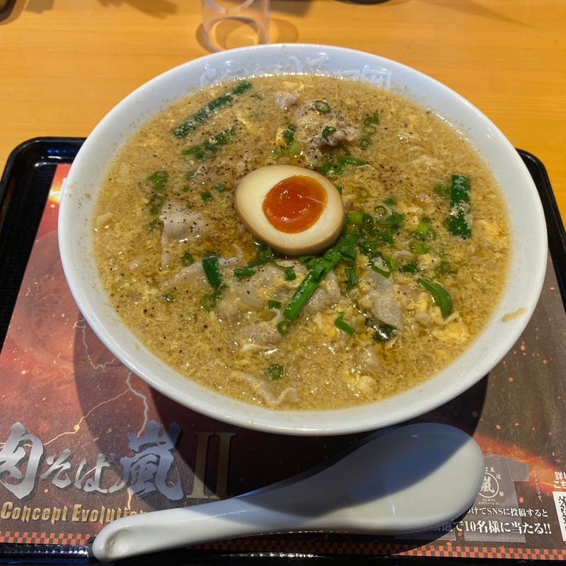 肉そば嵐II (たまごまみれ)(らあめん花月嵐 蟹江インター店 )