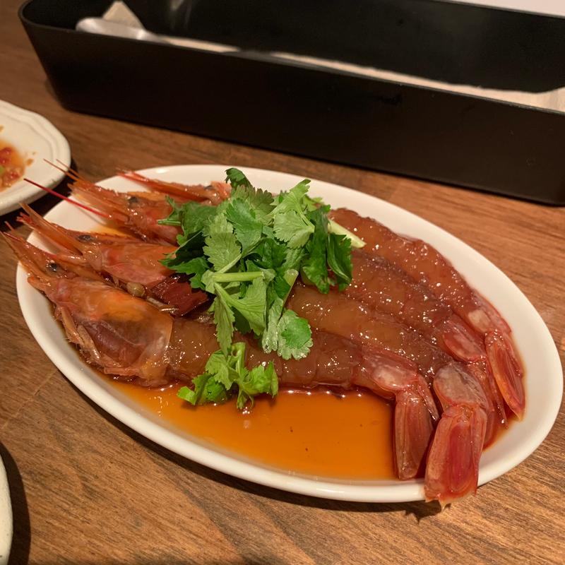 生エビのスパイス紹興酒漬け(西荻タンドール 5Lab)