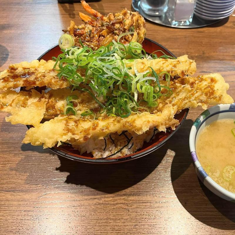 豚穴子天丼 大盛 海老天(天ぷらの山 箕面本店)