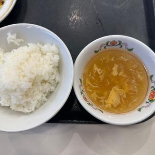 ライス (小・¥165) + 玉子スープ (¥110)(餃子の王将 二俣川駅前店)