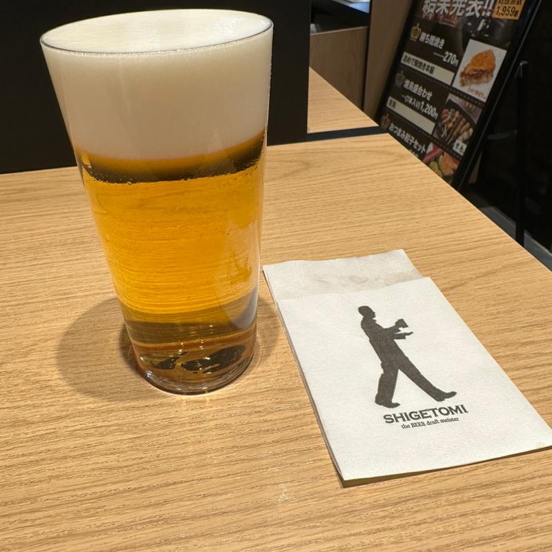 アサヒ生ビール（シャープつぎ）(ビールスタンド重富 （重富酒店）)