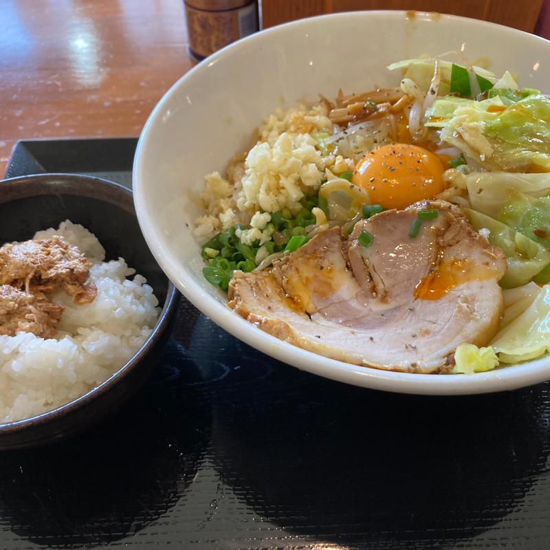 オリーブオイルの油そば　と　サービスライス小(食い処こなや )