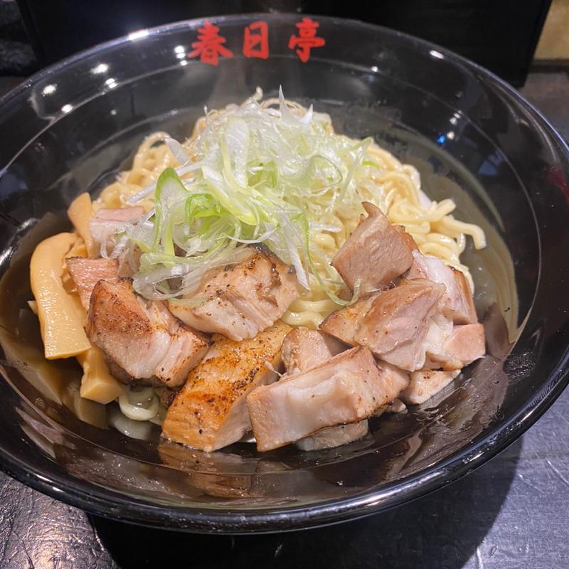 炙り角切り肉しょう油油そば(春日亭 名古屋駅西店)