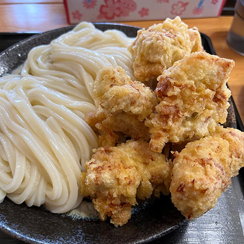 とり天ざるうどん(手打ちうどん かまや)