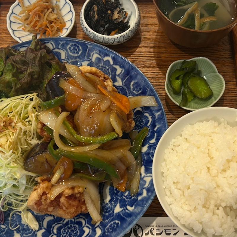 鶏唐甘酢餡かけ定食(パシモン フリークス)