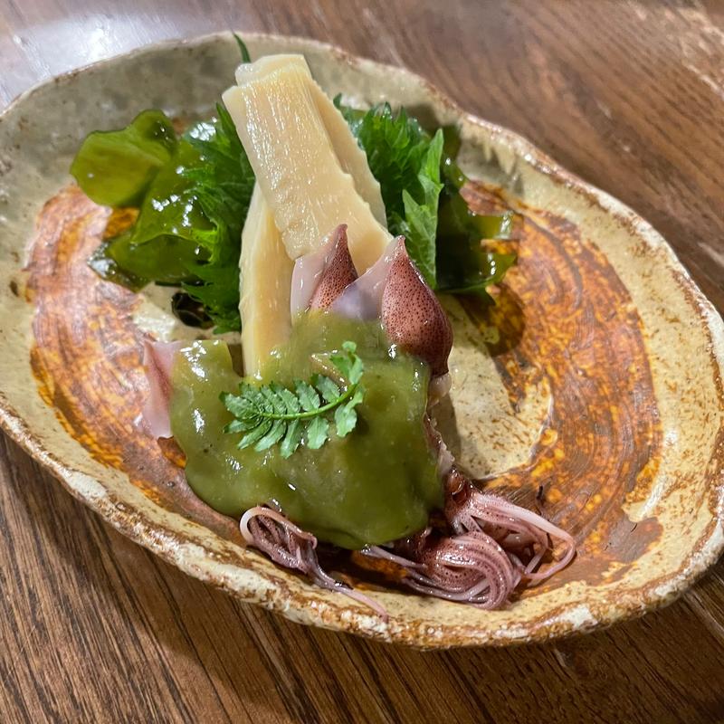 竹の子とホタルイカの木の芽味噌和え(のげちゃん)