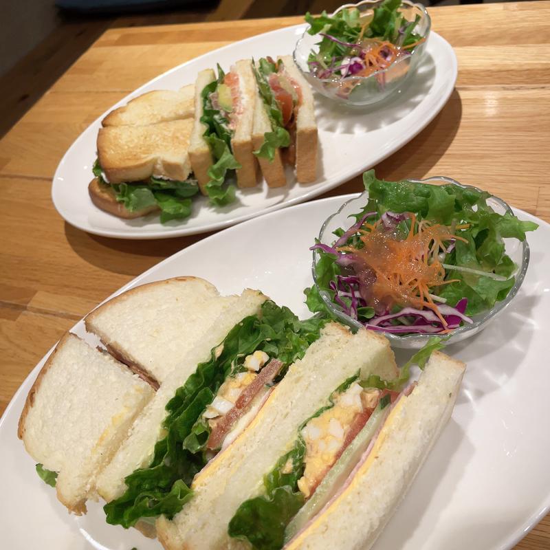 スモークサーモンのベジタブルサンド&ミックスサンド(UCCカフェプラザ 近鉄あべのハルカス店)