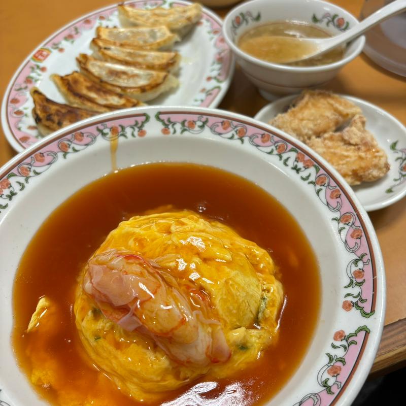 天津飯セット(餃子の王将 高田馬場店)