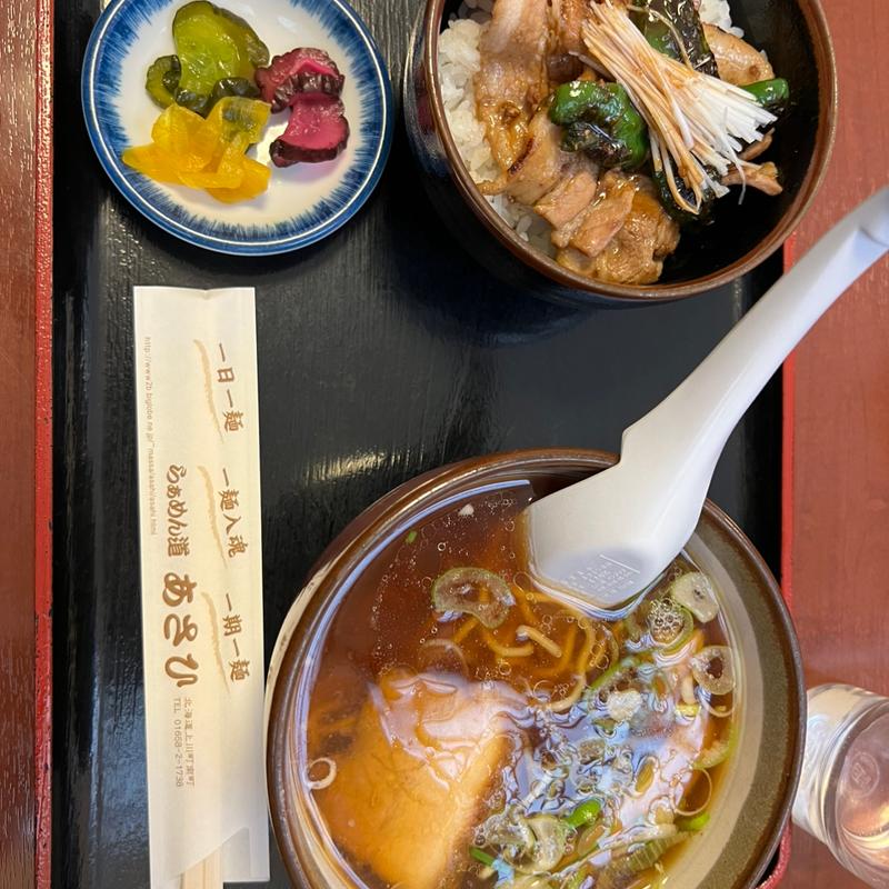 ミニミニセット 豚丼と醤油ラーメン(あさひ)