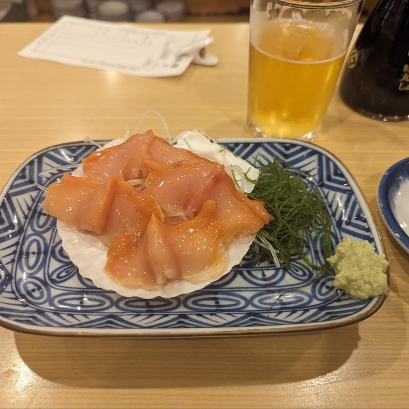 赤貝の刺身(魚三酒場 新小岩店 （うおさんさかば）)