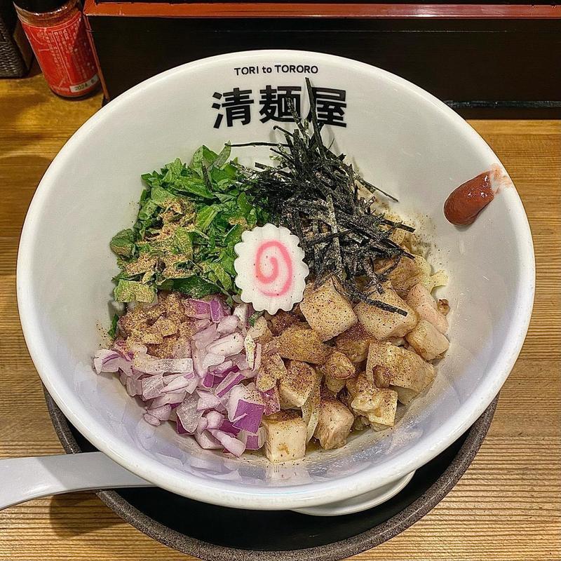 ニボしょうゆまぜそば 追い飯付き(清麺屋)