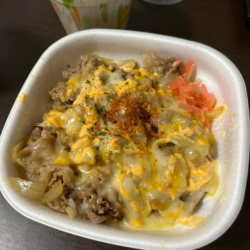 明太マヨチーズ牛丼 特盛(すき家 155号常滑大鳥店)