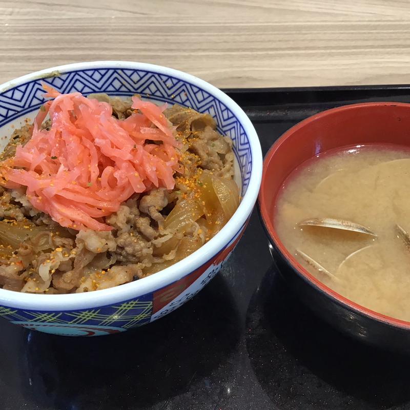 牛丼＋あさり汁(吉野家 仙台加茂店 )