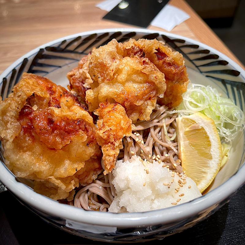 冷し鶏天そば(おらが蕎麦 新横浜キュービックプラザ店)
