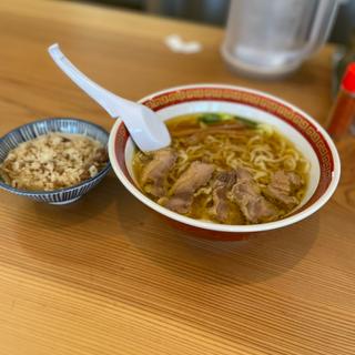 鶏チャーシュー麺(塩)+鶏飯(中華そば嘉一 本店)
