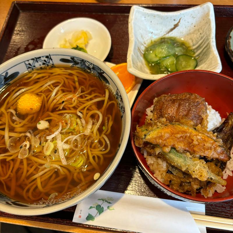 そば野菜天丼セット(蕎心庵)
