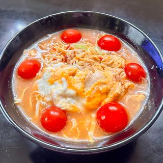 酸辣湯麺(チャルメラ 宮崎辛麺 アレンジ)(オーケー 八千代緑が丘店)
