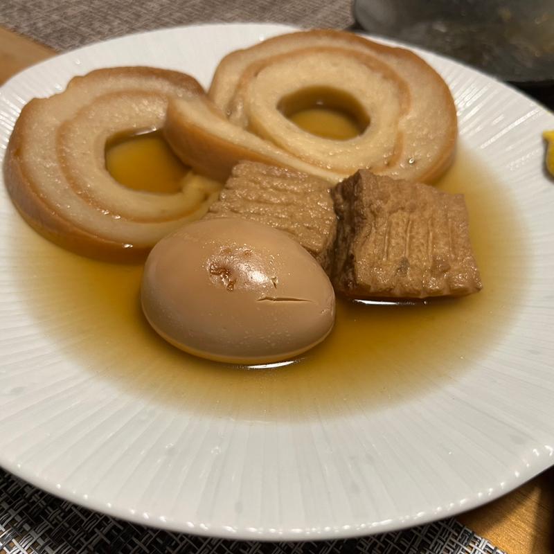 ハチマルおでん(玉子、厚あげ、車麩)(ハチマル蒲鉾)