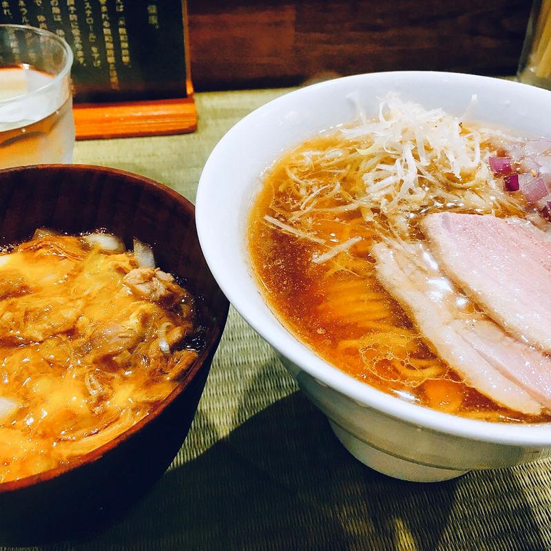 鴨らーめんと小親子丼(らーめん 鴨to葱)
