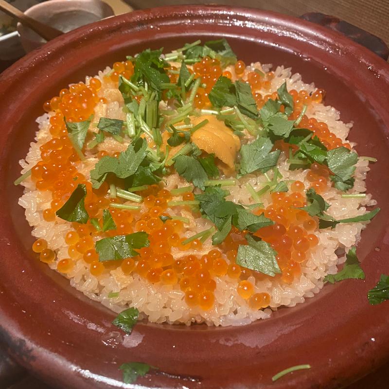 雲丹イクラ土鍋ご飯(小割烹おはし 渋谷)