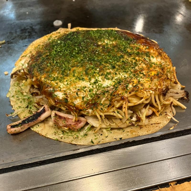 スペシャル(生イカ・生エビ) そば入りのネギかけ(麗ちゃん （れいちゃん）)