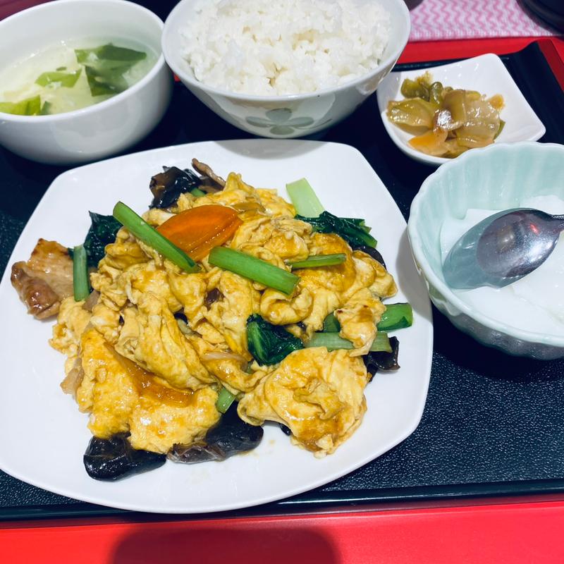 木耳・玉子・豚肉定食(北京名菜(三和物産合同会社))