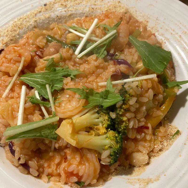 ぷりぷりエビのチリコンカンリゾット(Risotteria. GAKU bis)