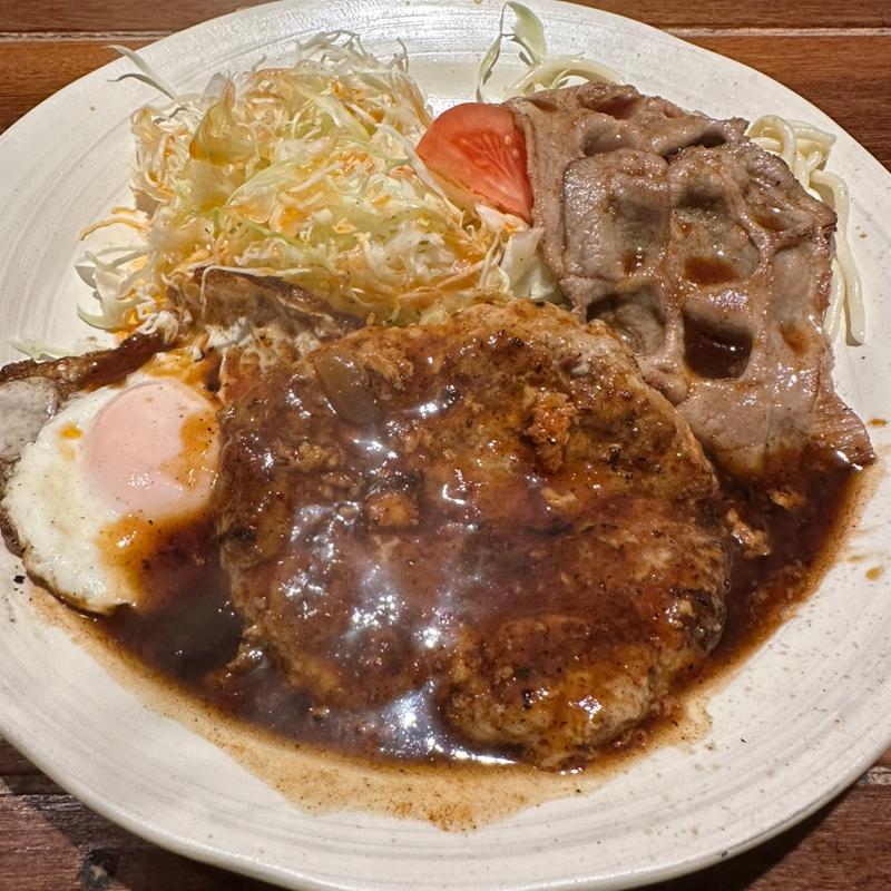 ハンバーグ&しょうが焼きMIX(洋食屋マック)