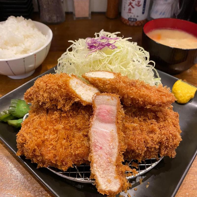 上ロースかつ定食 ササミフライ(とんかつ檍のカレー屋 いっぺこっぺ 西新宿店)