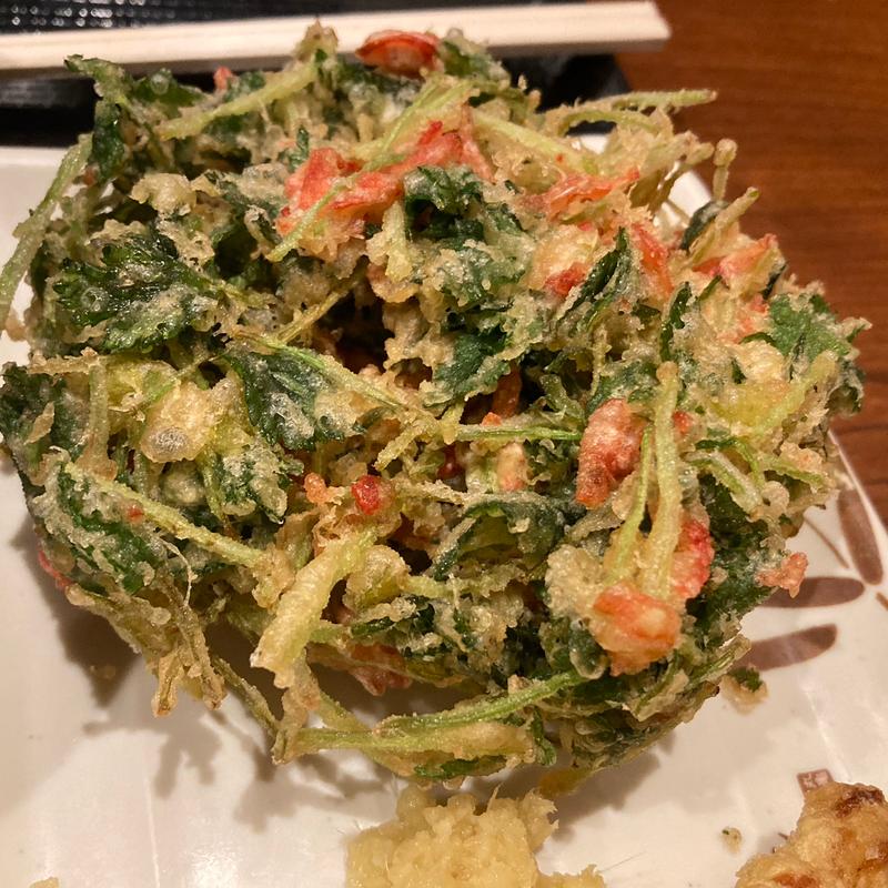 三つ葉と小海老のかき揚げ(丸亀製麺両国)