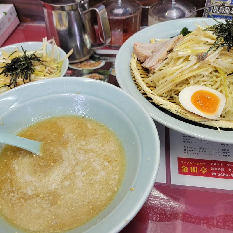 ネギ味噌つけ麺中盛　ミニネギ丼(ラーメンショップ幸手 金田亭)
