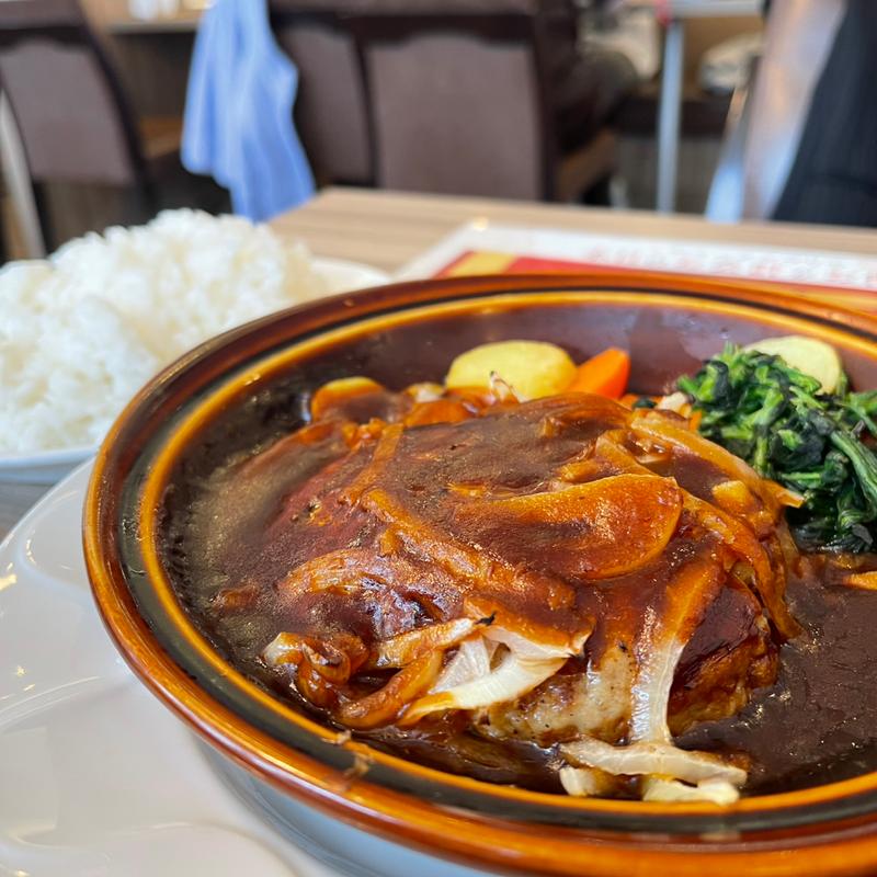 昼デニセット　デミ煮込みハンバーグ　大盛り(デニーズ コクーンシティ店)