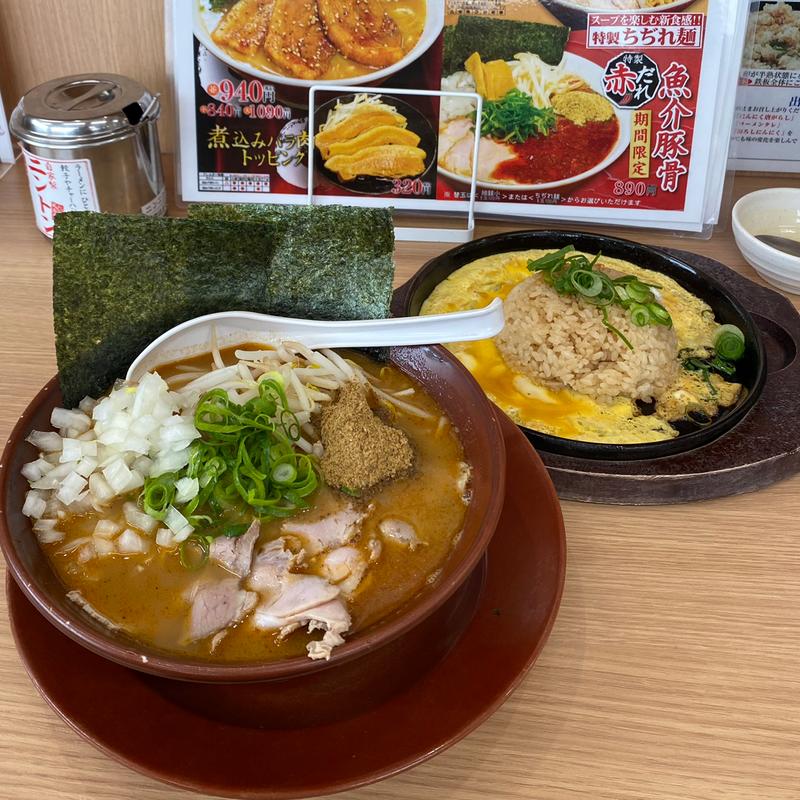 魚介豚骨ラーメン(期間限定).鉄板チャーハンランチ(ラーメン横綱 春日井店)
