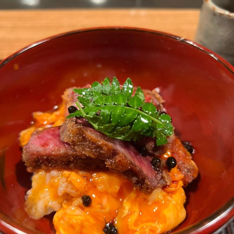 牛カツ卵とじご飯(京天神　野口 )