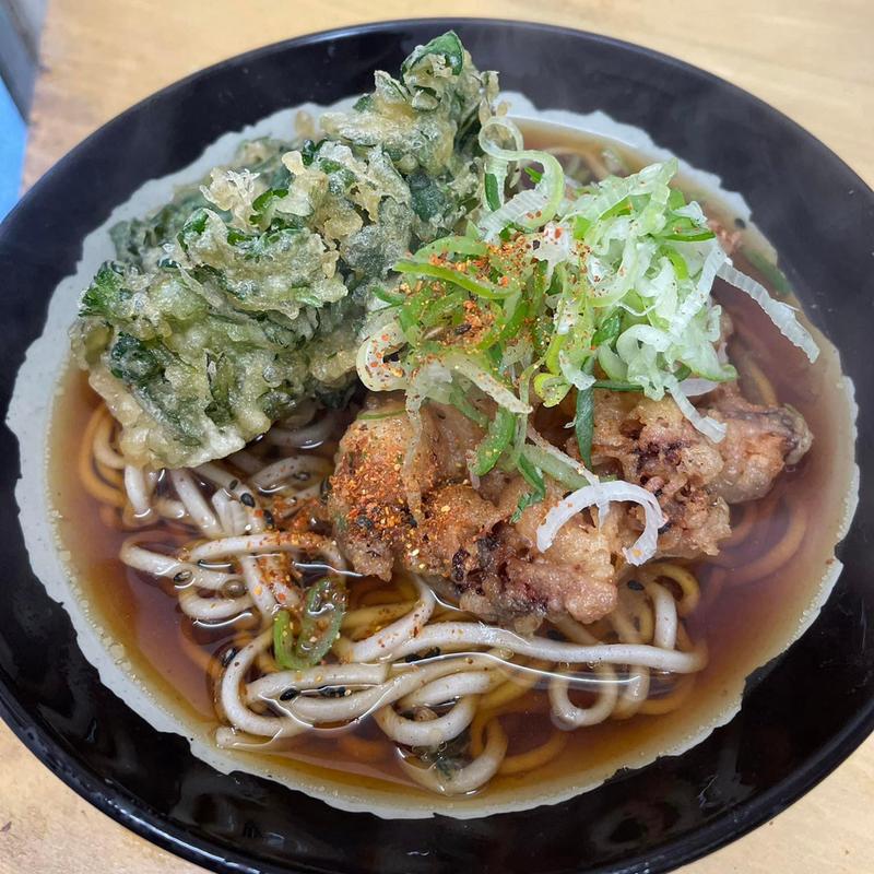 かけそば 春菊天 ゲソ天(六文そば 人形町店  )