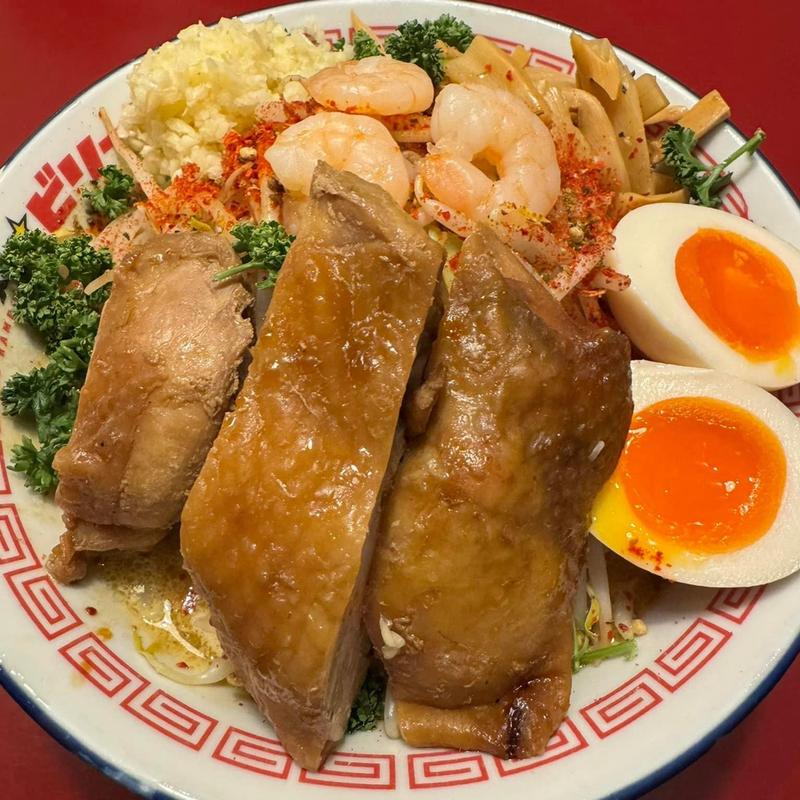 ビリー式グリーンカレー麺 全部乗せ(ラーメン☆ビリー 東仙台店)