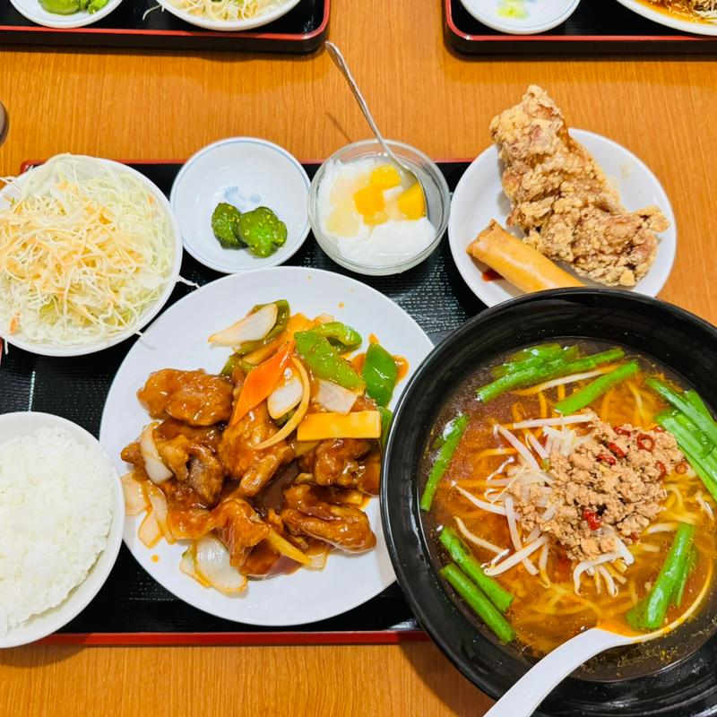 酢豚ラーメン定食(台湾料理 金盛軒)